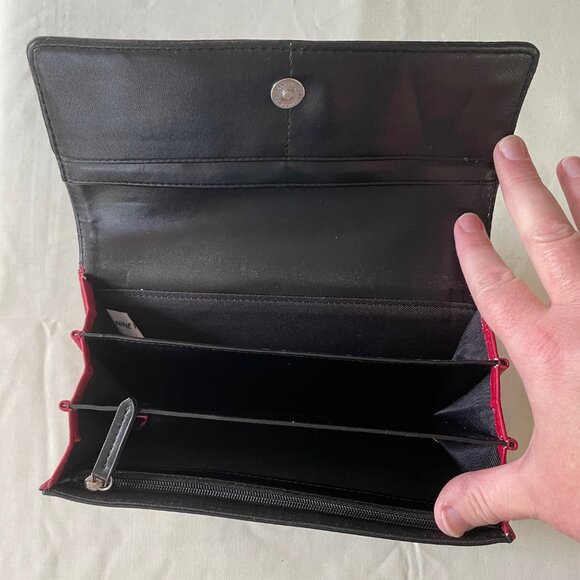 Like New Vintage Nine West Black and White Logo Snap-Button Wallet - Picture 3 of 3